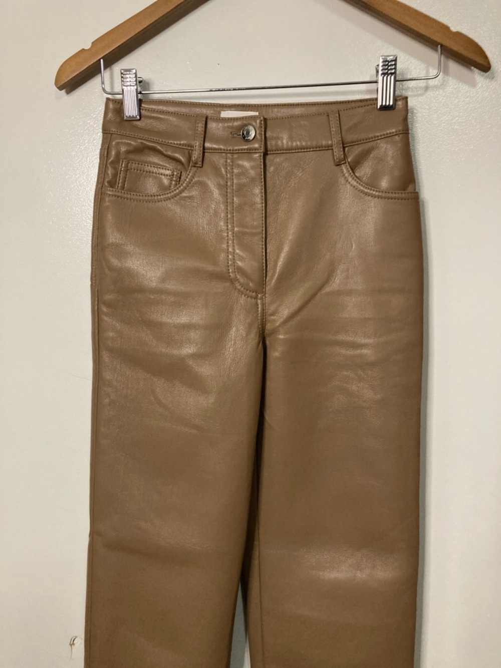 Artizia Wilfred High Waisted Cropped Vegan Leather Pants 00